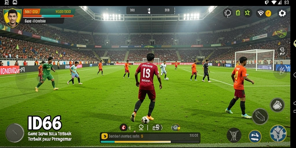 Screenshot utama ID66 memperlihatkan aksi seru dalam permainan sepak bola.