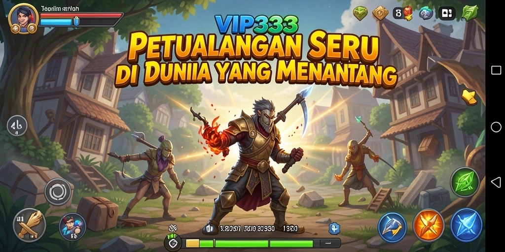 Screenshot menunjukkan pemain menjelajahi dunia petualangan yang menantang.