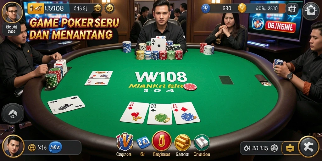 Tampilan gameplay Poker yang menarik dan menegangkan.