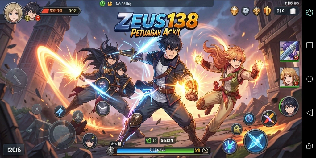 Tampilan gameplay seru di <strong>ZEUS138</strong> dengan karakter anime terkenal.